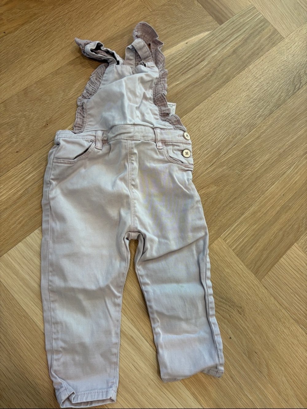Zara Light Pink Ruffle Strap Overalls